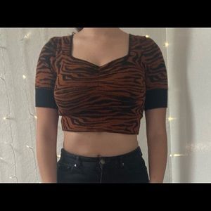 Tiger print knit crop top from Urban Outfitters!